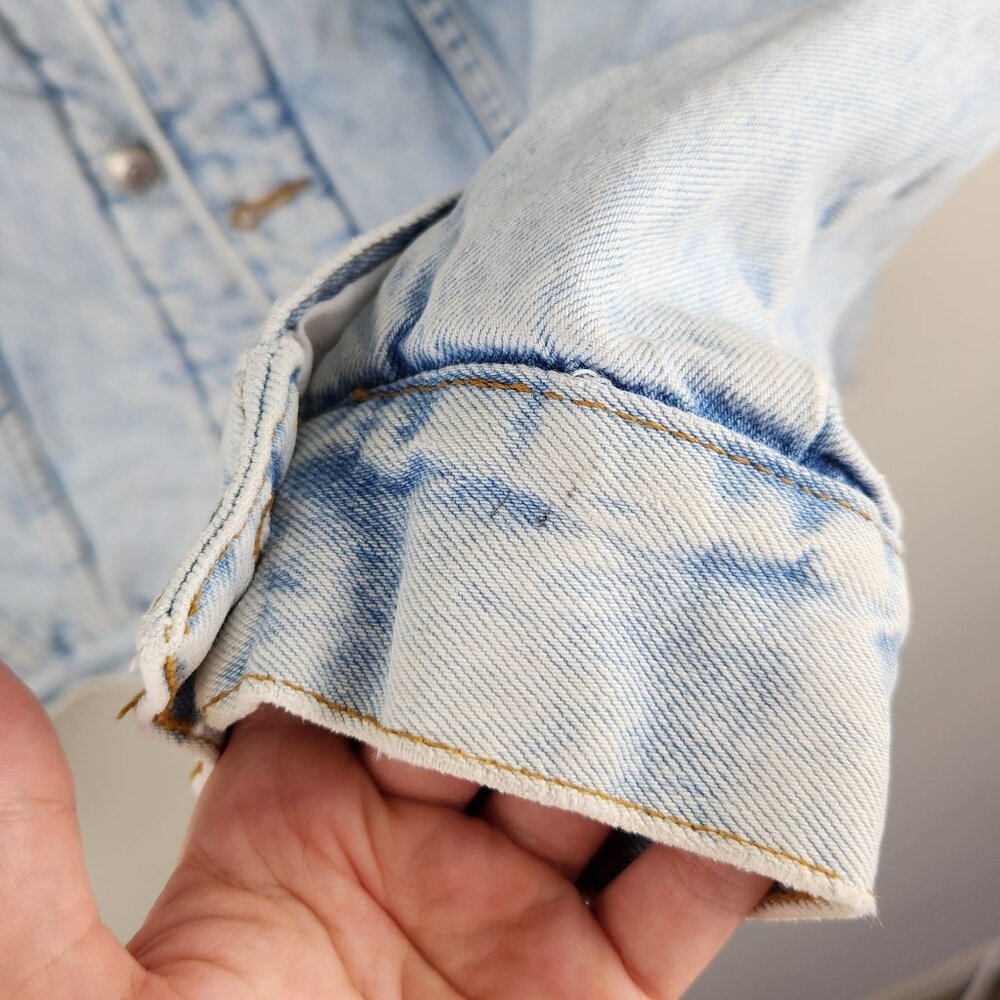 Zara Men's Faux Sherpa Lined Denim Jean Jacket sz L - Picture 11 of 13